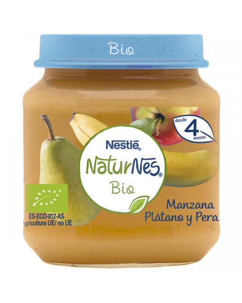 Nestle Naturnes Bio Platano Manzana Pera Melocot Tarrito 120 G