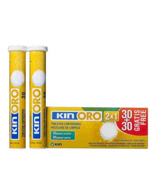 Kin Oro Tabletas Limpiadoras con Oxígeno Activo 30+30