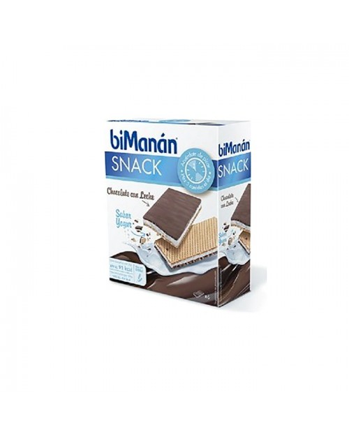 biManán® Snack chocolate con leche sabor yogurt 6uds